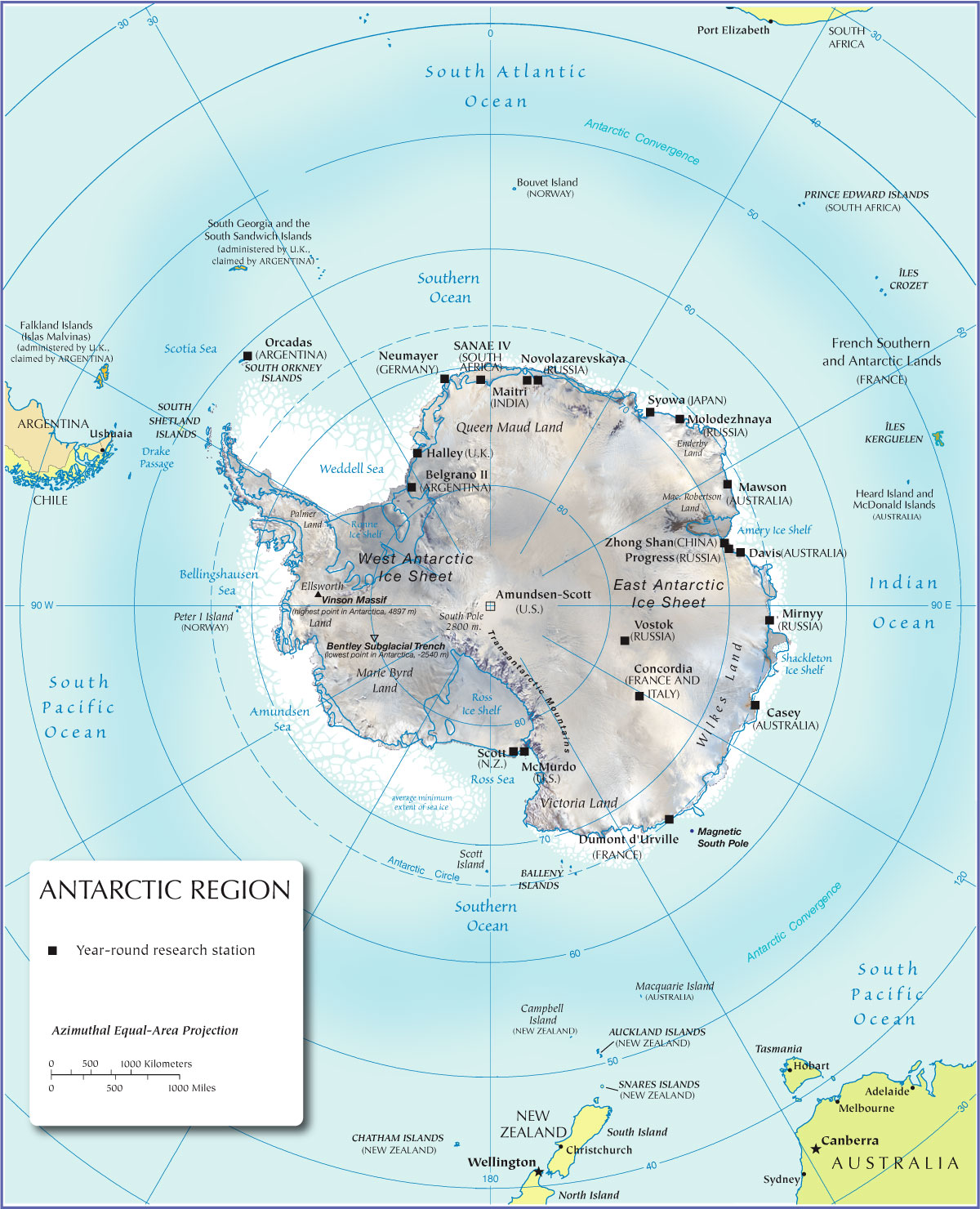 Carte Antarctique