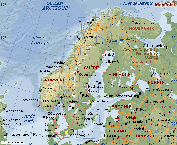 Carte Scandinavie