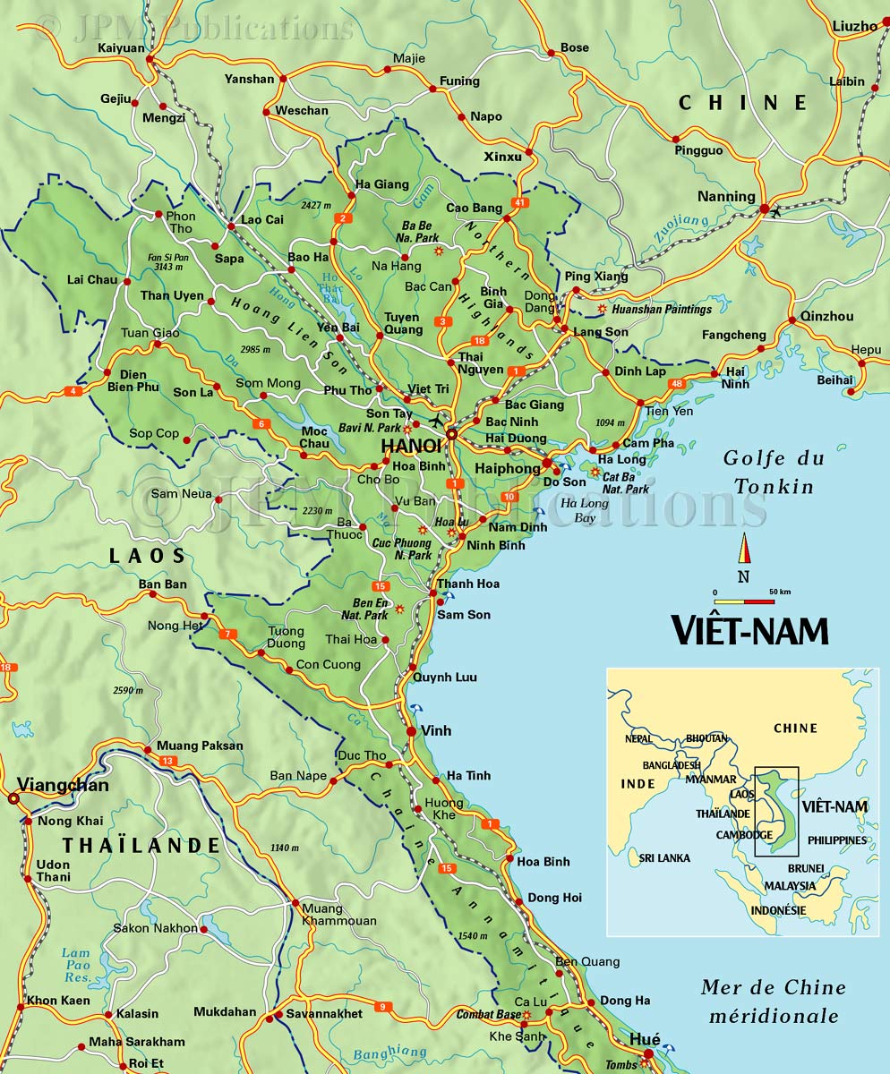 Carte du Vietnam