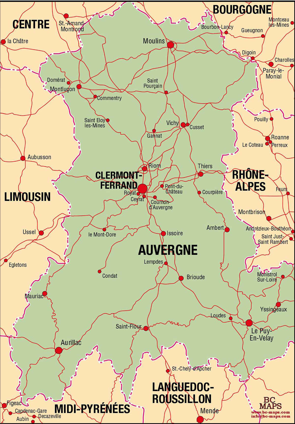 Auvergne Carte