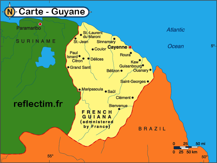 Carte de Guyane