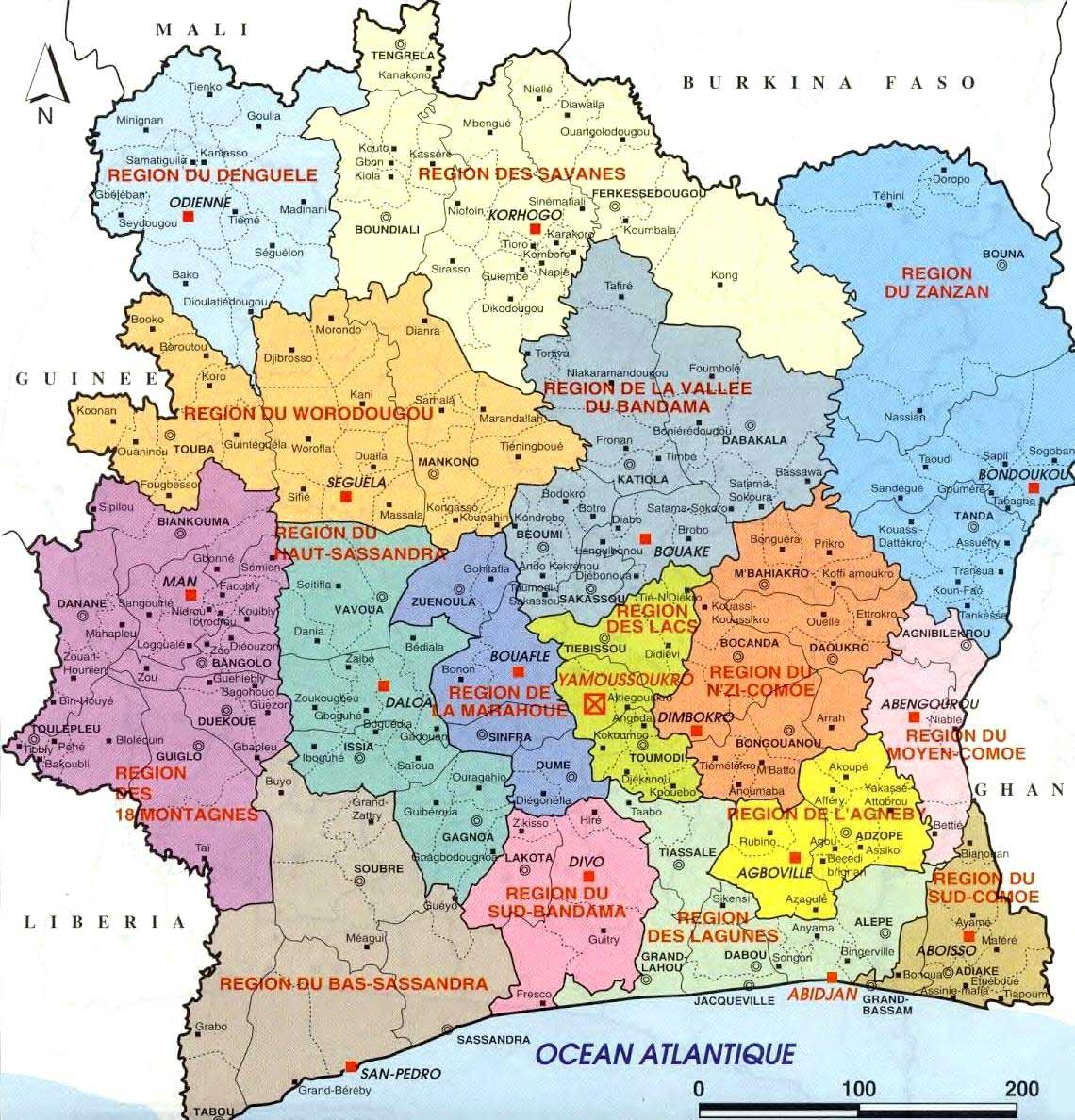 Carte de Côte d Ivoire