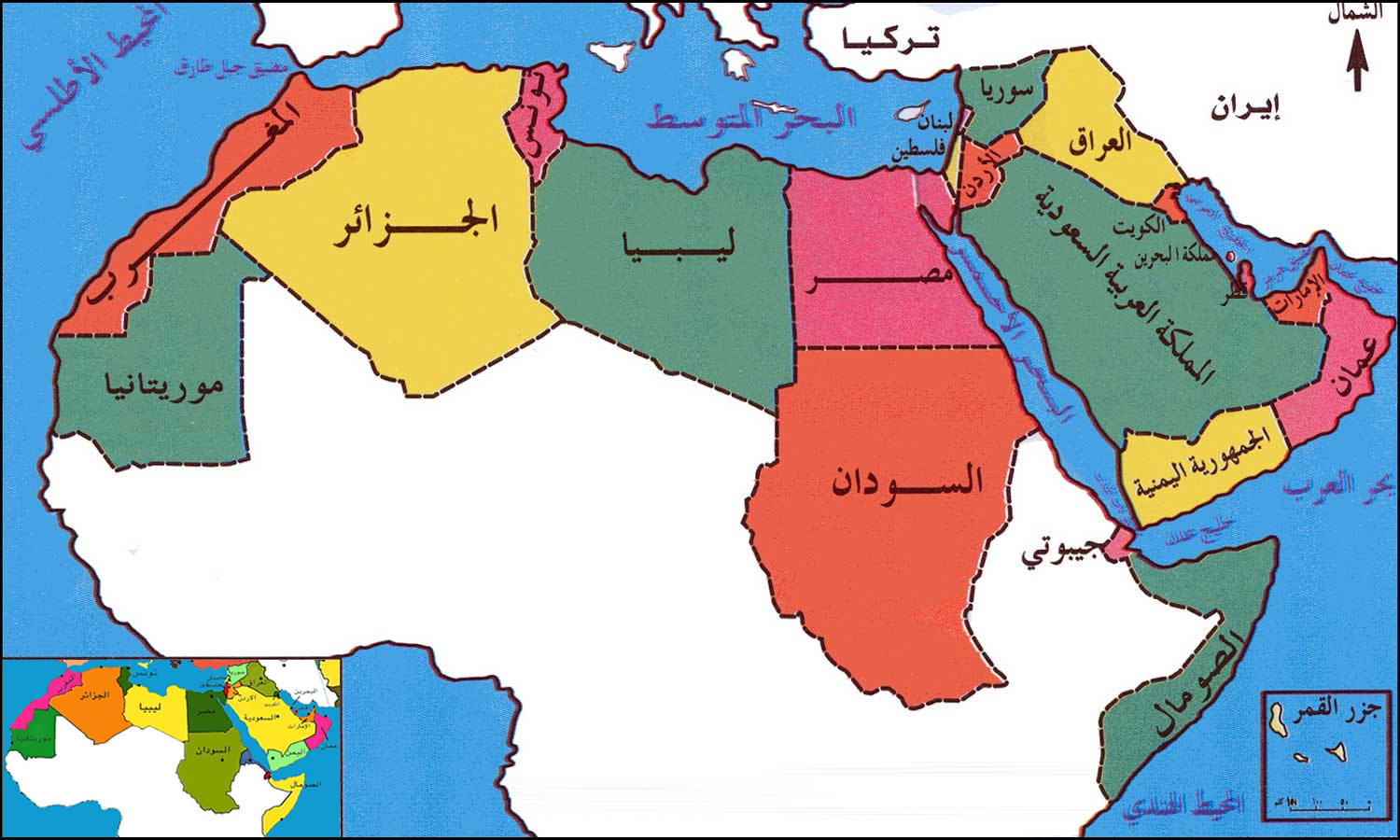 Carte du monde arabe