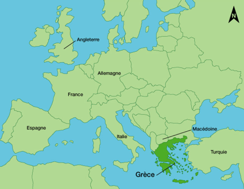 carte mondiale grece - Image