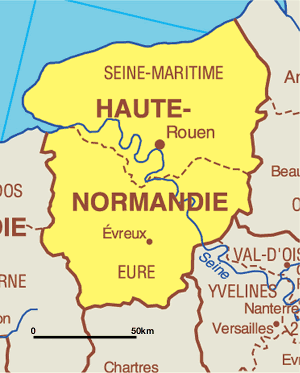 Carte de Haute Normandie