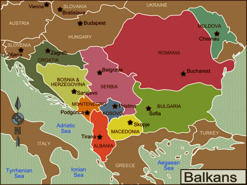 Carte des Balkans