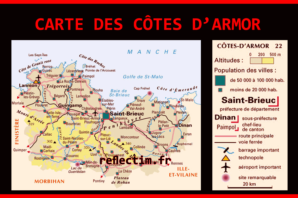 Carte des côtes d Armor