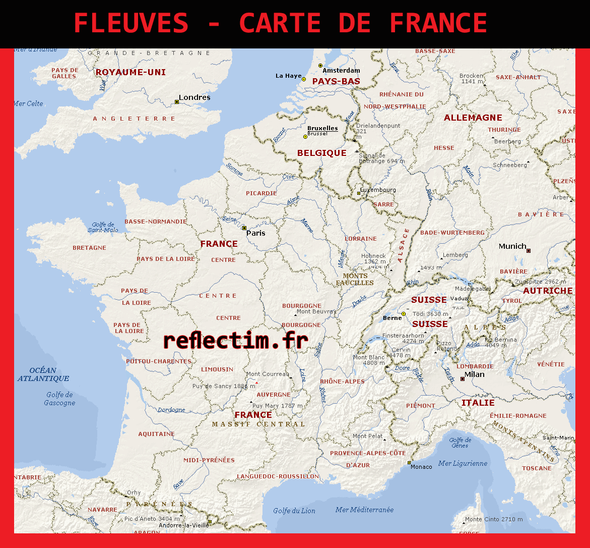 Carte de France fleuves