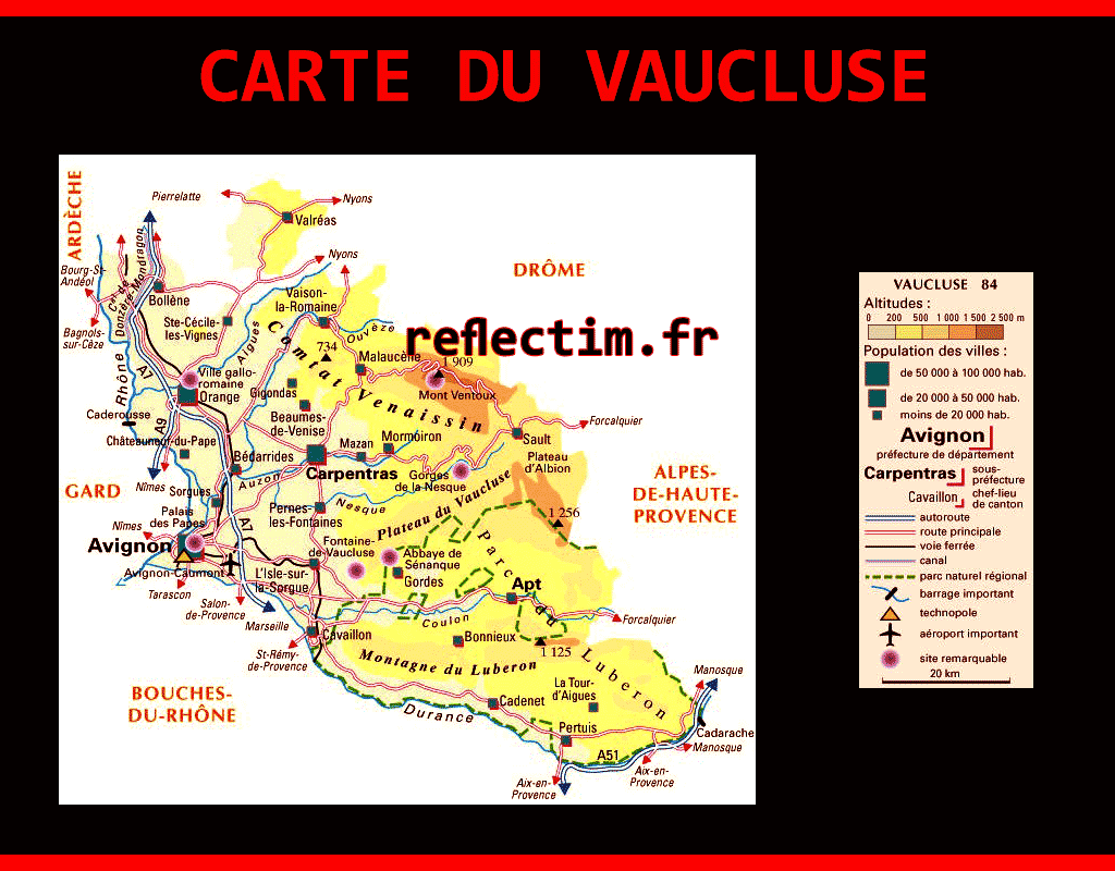 Carte du Vaucluse