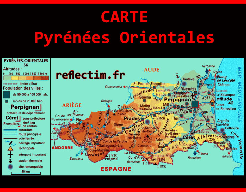 Carte des Pyrénées Orientales
