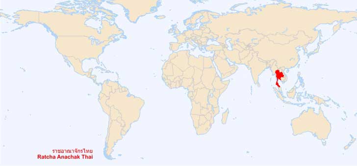 thailande sur la carte du monde