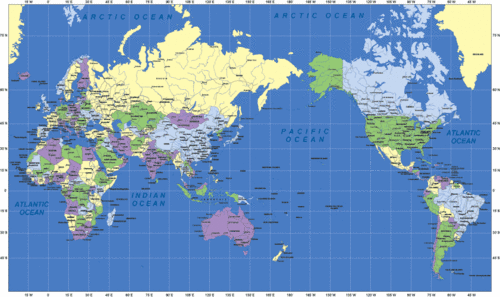 Carte du monde Japon