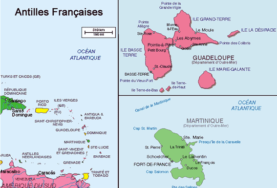 antilles francaise carte - Image