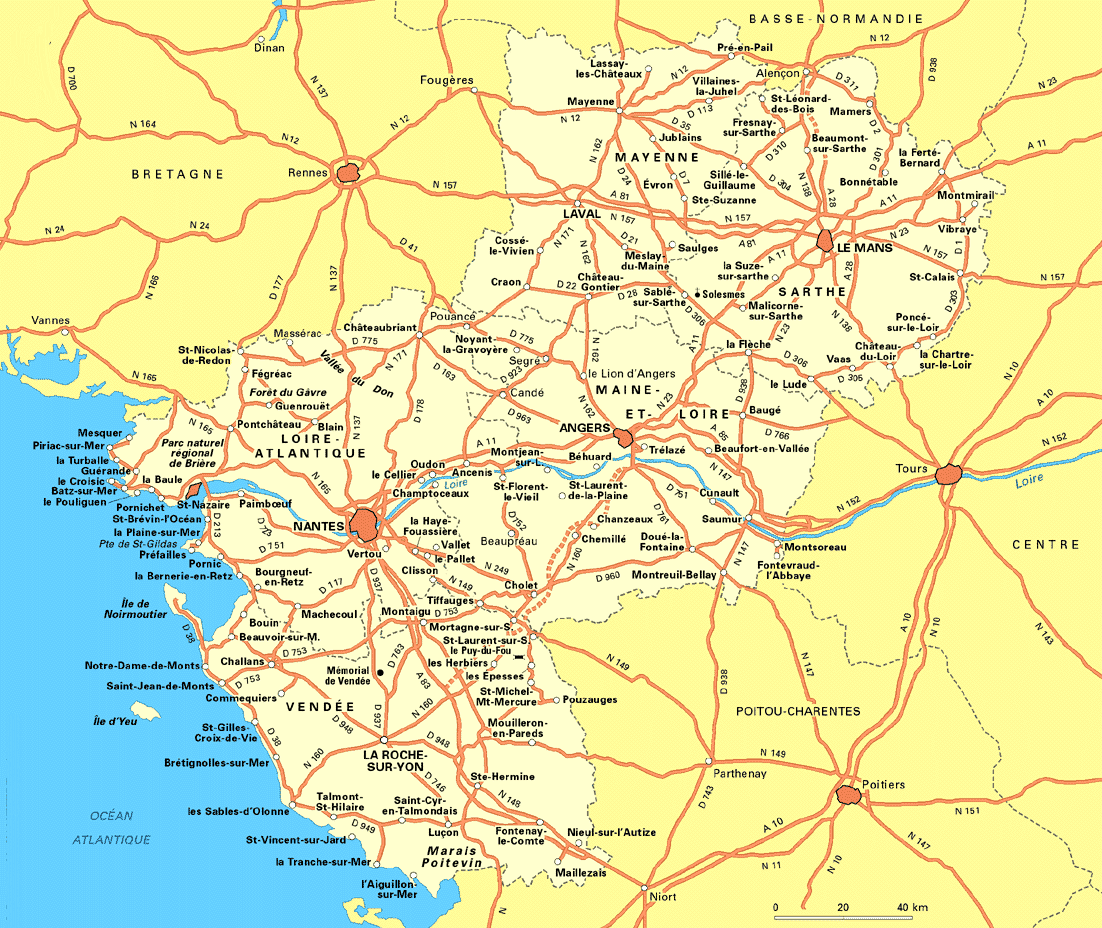 Carte du Pays de la Loire
