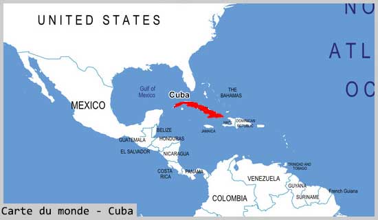Carte du Monde Cuba