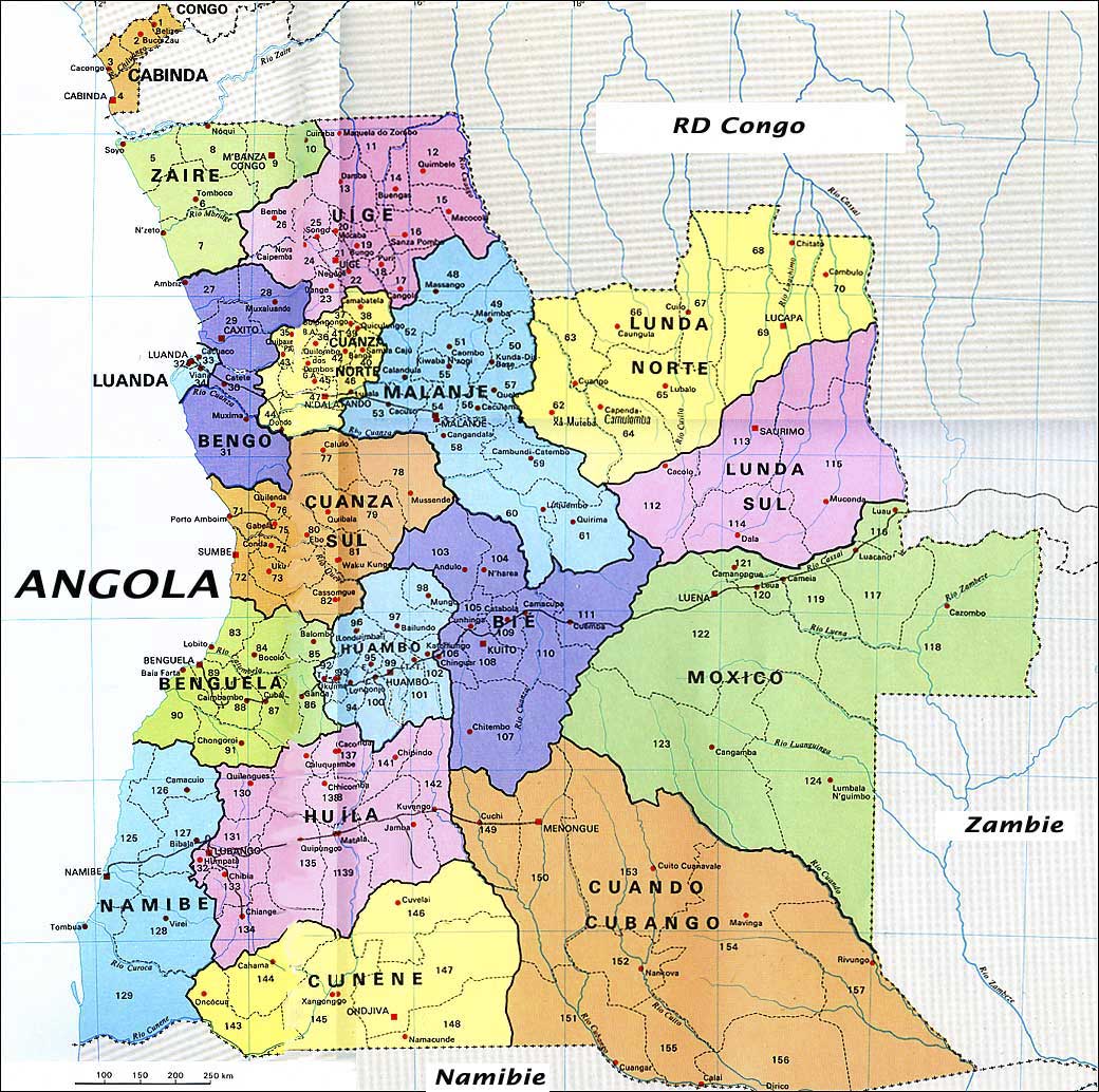 Carte de l Angola